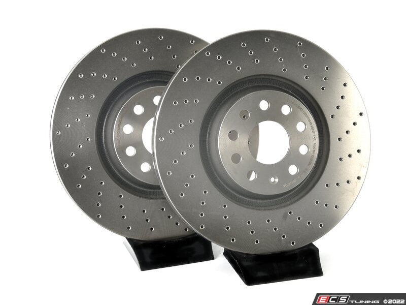 Front Cross Drilled UV Coated Brake Rotors - Pair (340x30)