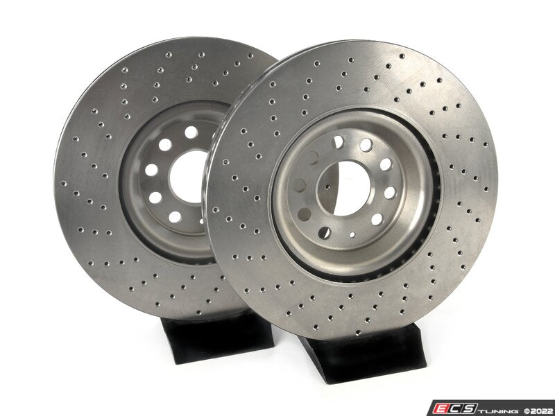 Front Cross Drilled UV Coated Brake Rotors - Pair (340x30)