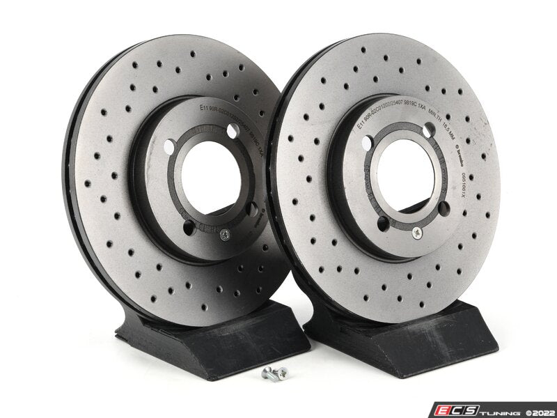 Cross Drilled UV Coated Brake Rotors - Pair (256x20)