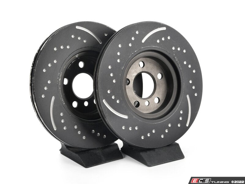 Rear Brake Rotors EBC Slotted And Dimpled JCW - Pair 11.811" (300x20)