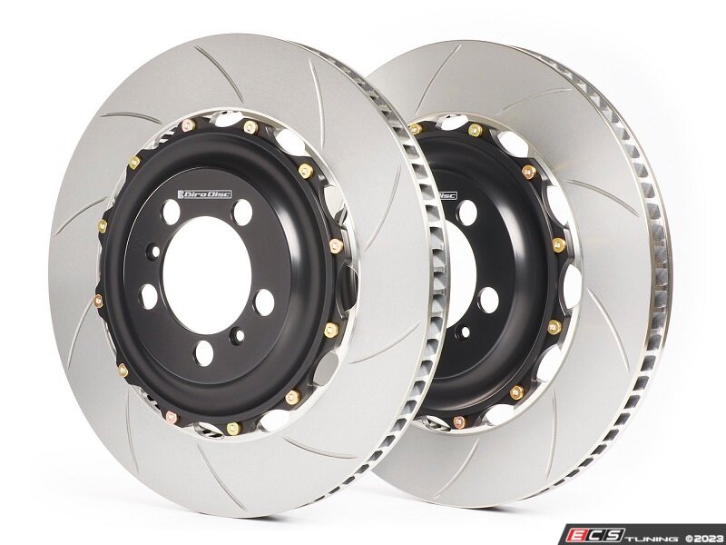 Rear 2-Piece Floating Slotted Rotors - Pair (330x26)