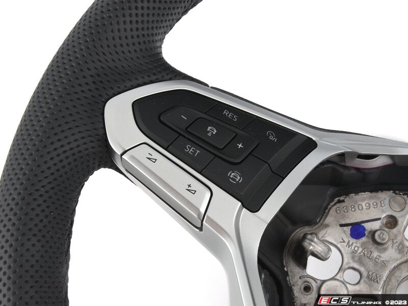 Multifuction Sport Steering Wheel - Perforated Leather - Black/Black Stitching