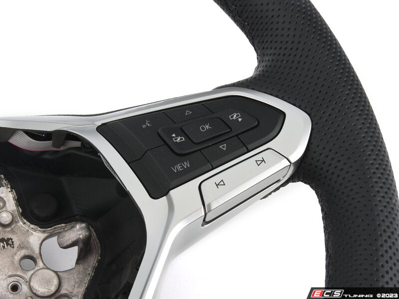 Multifuction Sport Steering Wheel - Perforated Leather - Black/Black Stitching