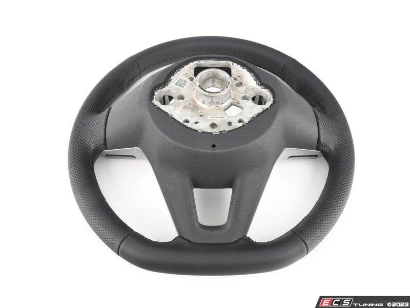 Multifuction Sport Steering Wheel - Perforated Leather - Black/Black Stitching