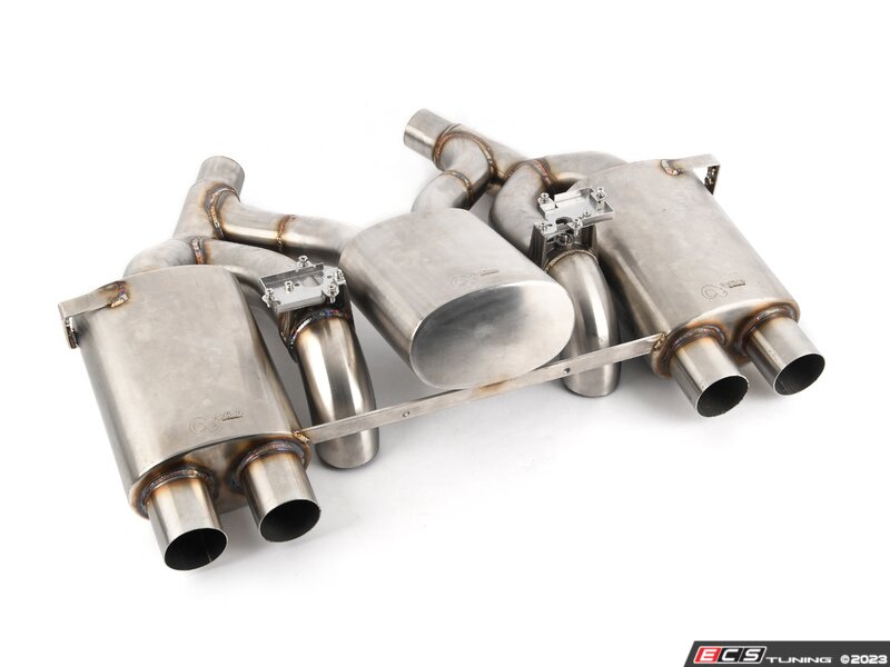 Maad Maxx Rear Exhaust Section 3 Can Valve - With Black Tips