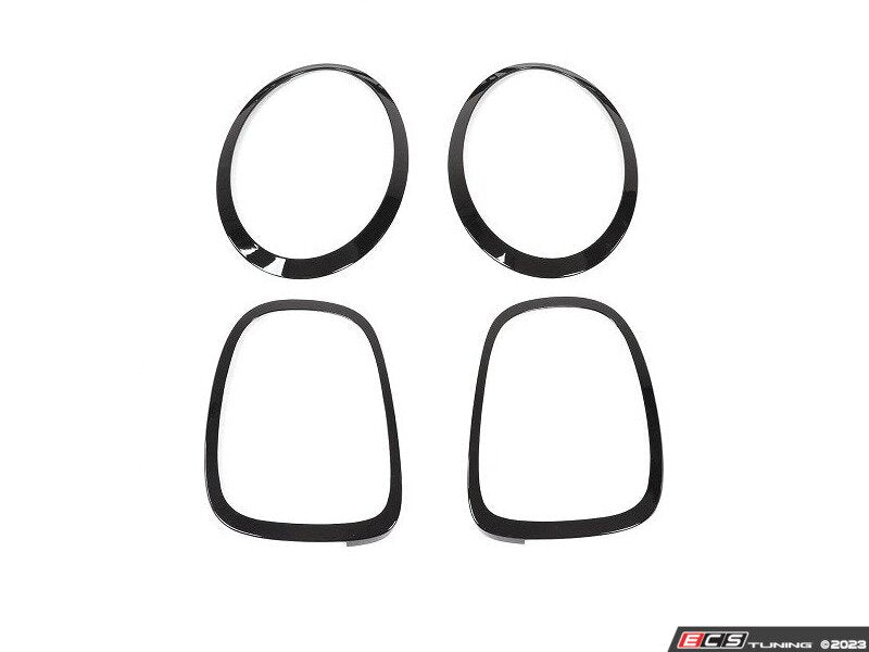 Headlight And Taillight Trim Rings Set Jet Black - MINI F55/F56/F57