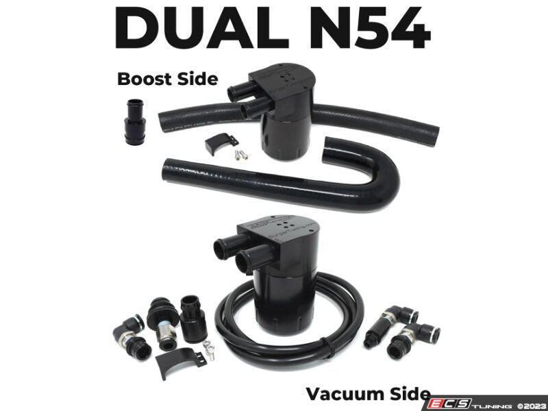 Dual BMS Turbo Double Baffled Oil Catch Can Kit - 535