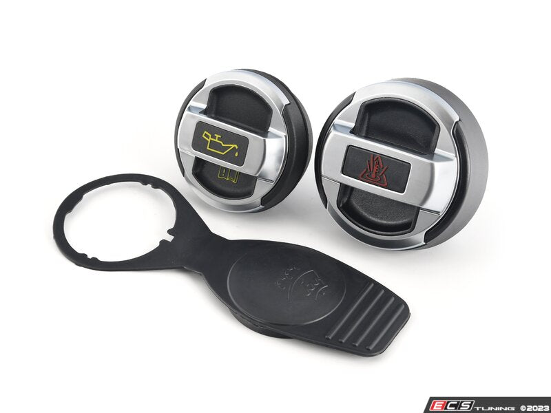 R8 Caps & Black Washer Fluid Reservoir Cap Set