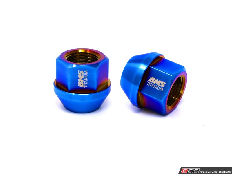 BMS Elite Titanium Lug Nuts - M14x1.25 - Cone Seat - Set Of 20