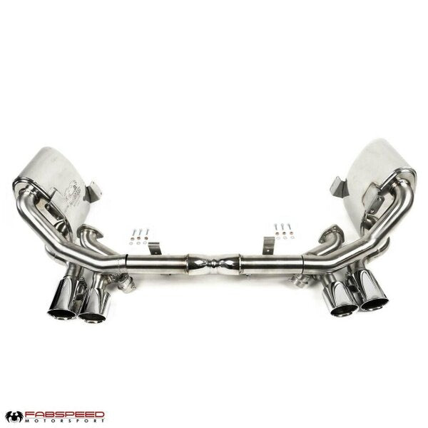 Fabspeed Porsche 997.2 (2009-2012) Carrera Valvetronic Exhaust System - Polished Stainless Steel Quad Tips