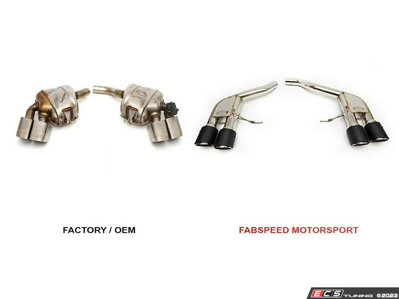 Fabspeed Macan 2.0L (2014-2021) Rear Slip-on Sport Exhaust - Carbon Fiber Quad Tips