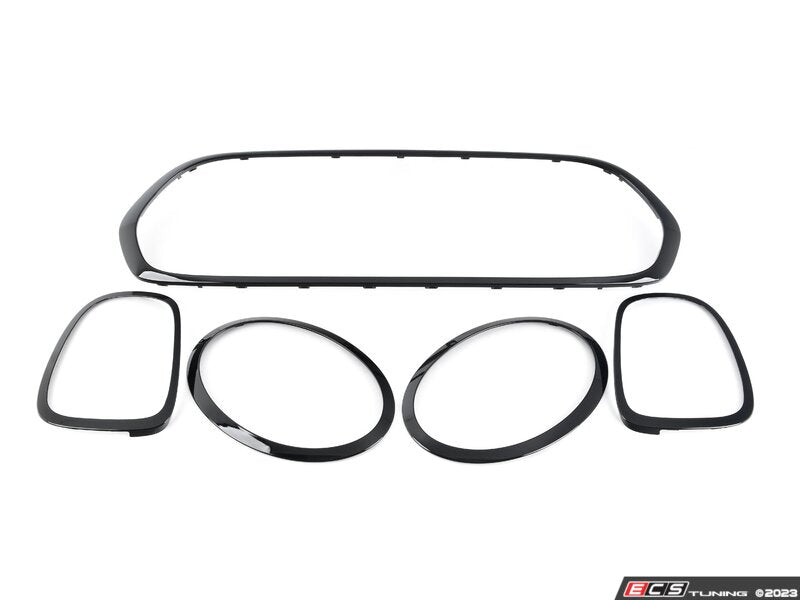 Headlight, Grille, And Taillight Trim Rings Set Jet Black - MINI F55/F56/F57