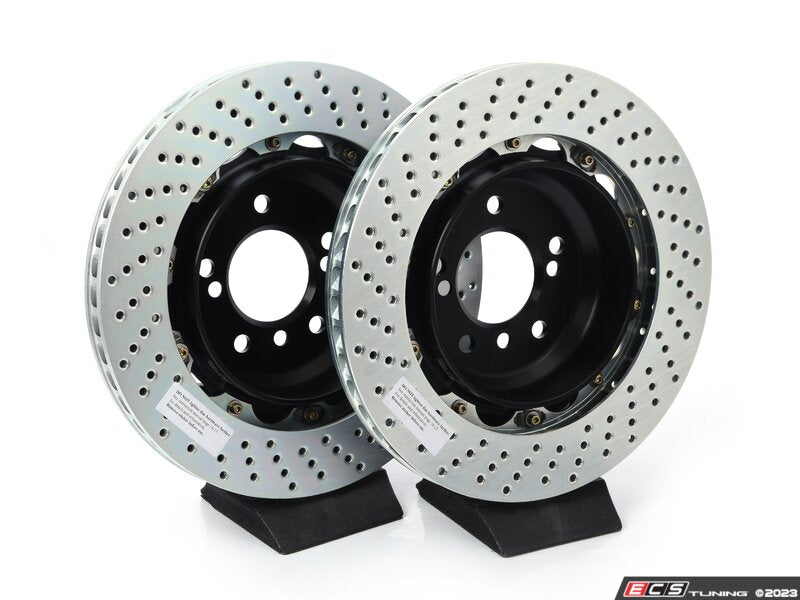 01-06 M3 (E46), Rear, Drilled, Black, 4 Piston, 345x28 2-Piece