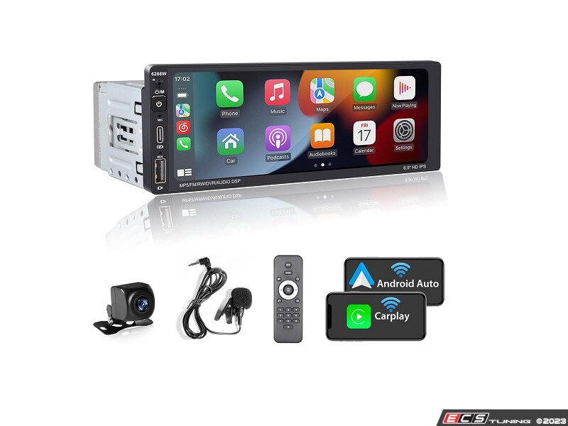 6.9" Apple CarPlay Touchscreen Multimedia System Single Din - With CarPlay & Android Auto