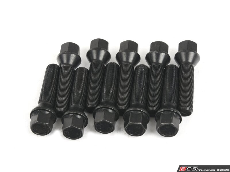 Dinan Cone Seat Lug Bolt Kit - M14x1.25x50mm - Black