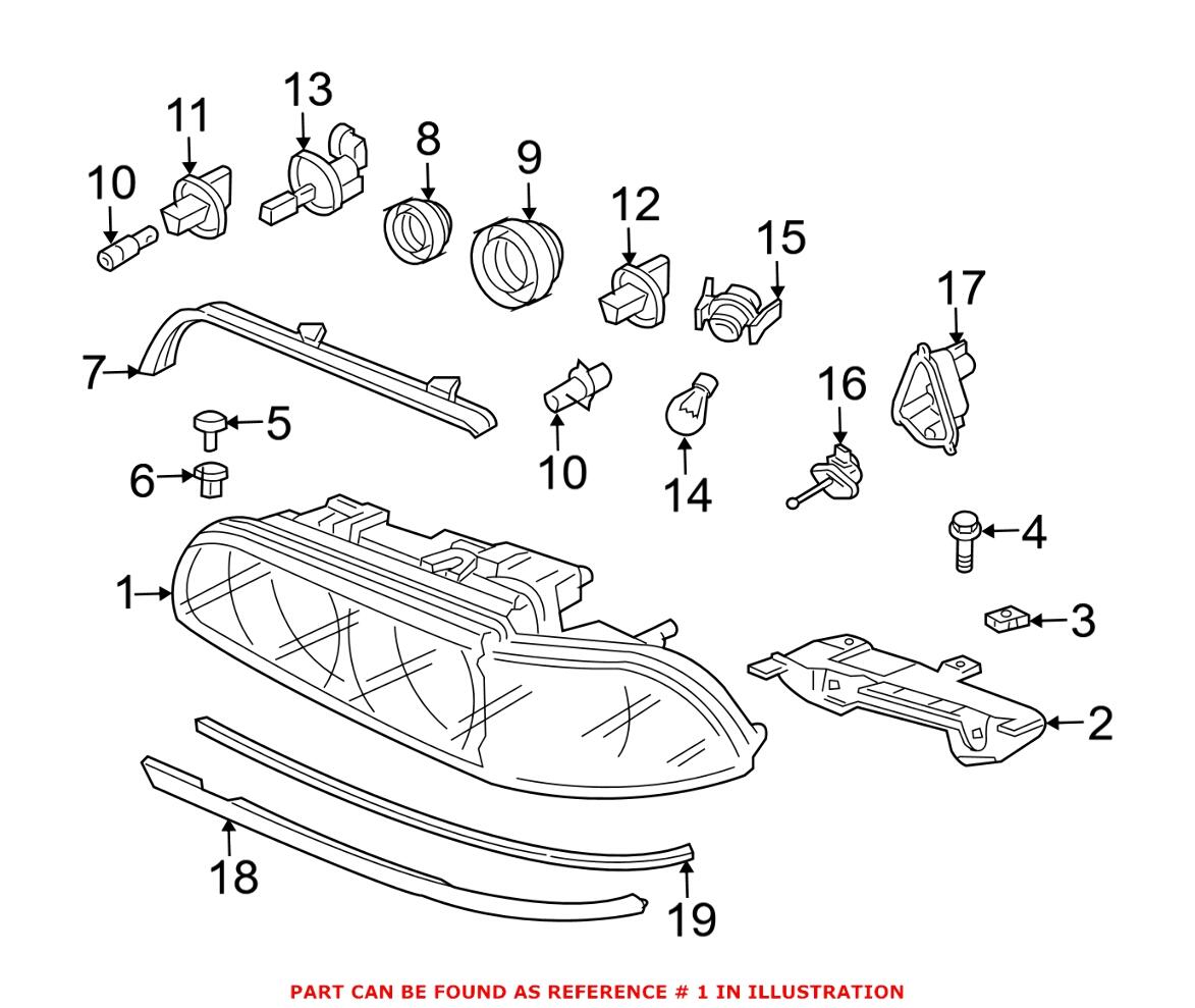 BMW Headlight Assembly – Passenger Side (Halogen) (w/ Clear Turnsignal) 63126902518