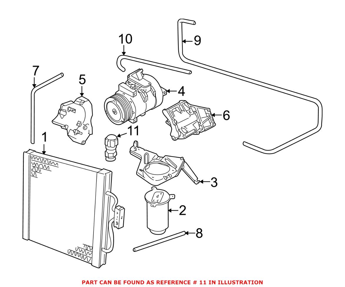 BMW A/C Service Valve (R134a) (Pressure) 64509177577