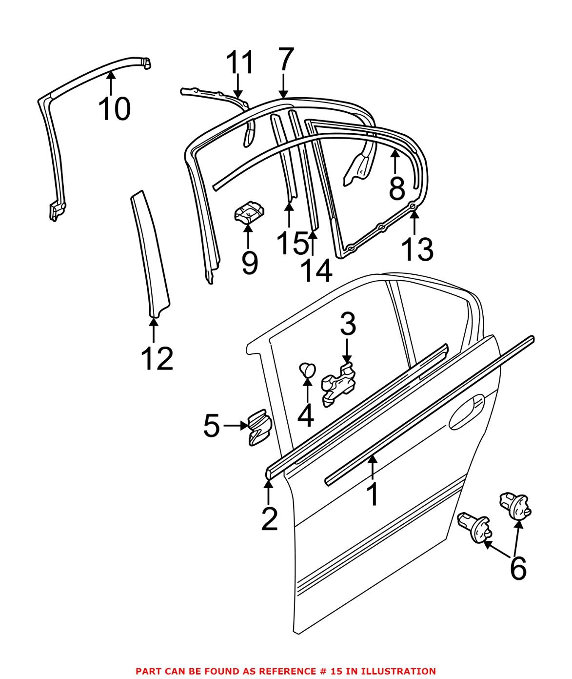 Window Guide Trim – Rear Driver Side (Interior)