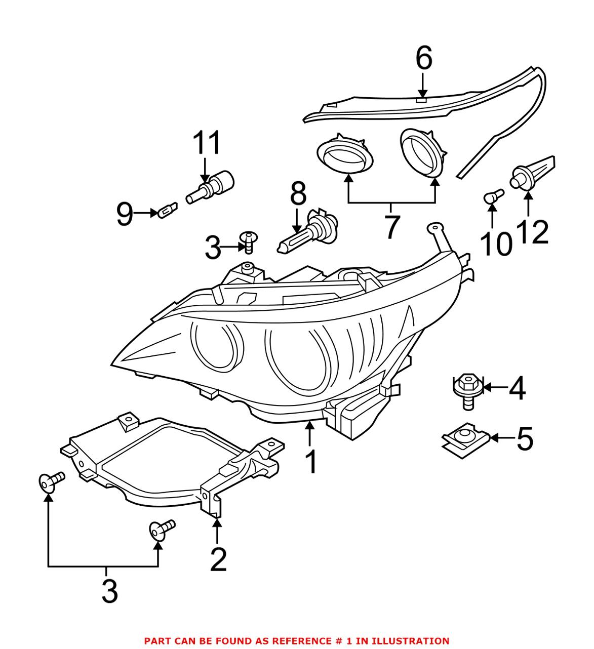 BMW Headlight Assembly – Passenger Side (Halogen) 63127166116