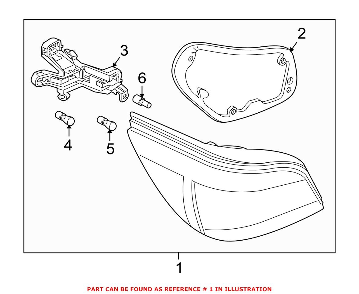 Tail Light Assembly – Driver Side (w/ Clear Turnsignal Lens)