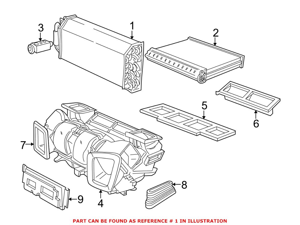 BMW A/C Evaporator Core (w/ Expansion Valve) 64118372191