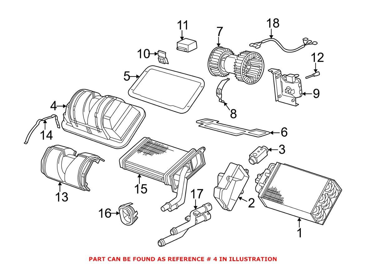 BMW A/C Evaporator Core Case 64116908485