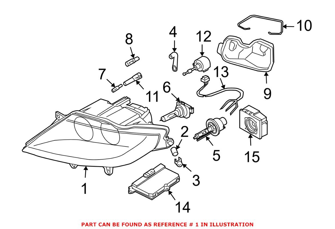 BMW Headlight Assembly – Passenger Side (Halogen) 63127165654