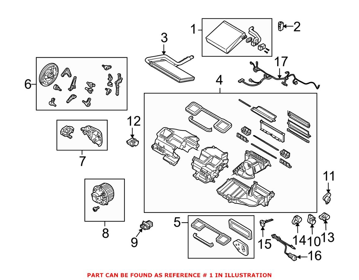 BMW A/C Evaporator Core 64116927616