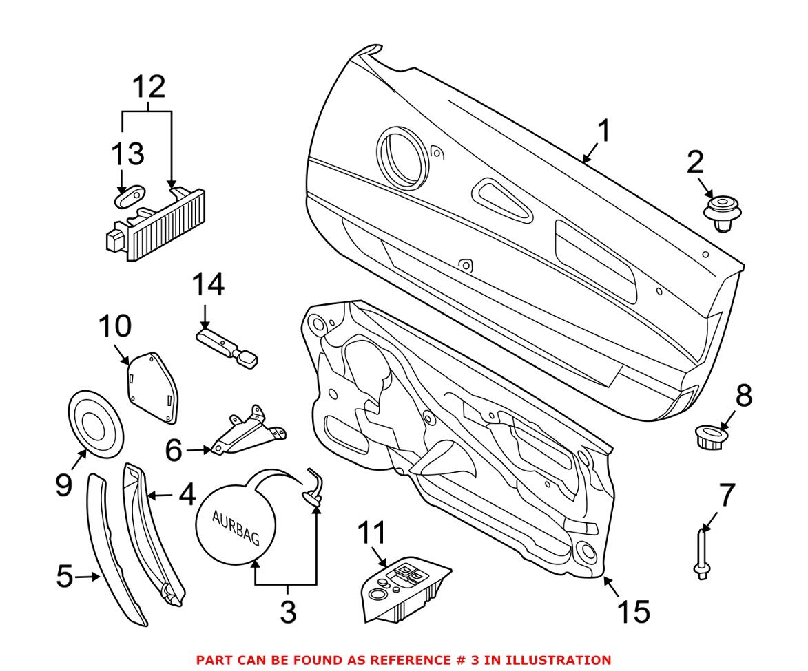 BMW Air Bag Trim Cover – Front (Black) 51417066500