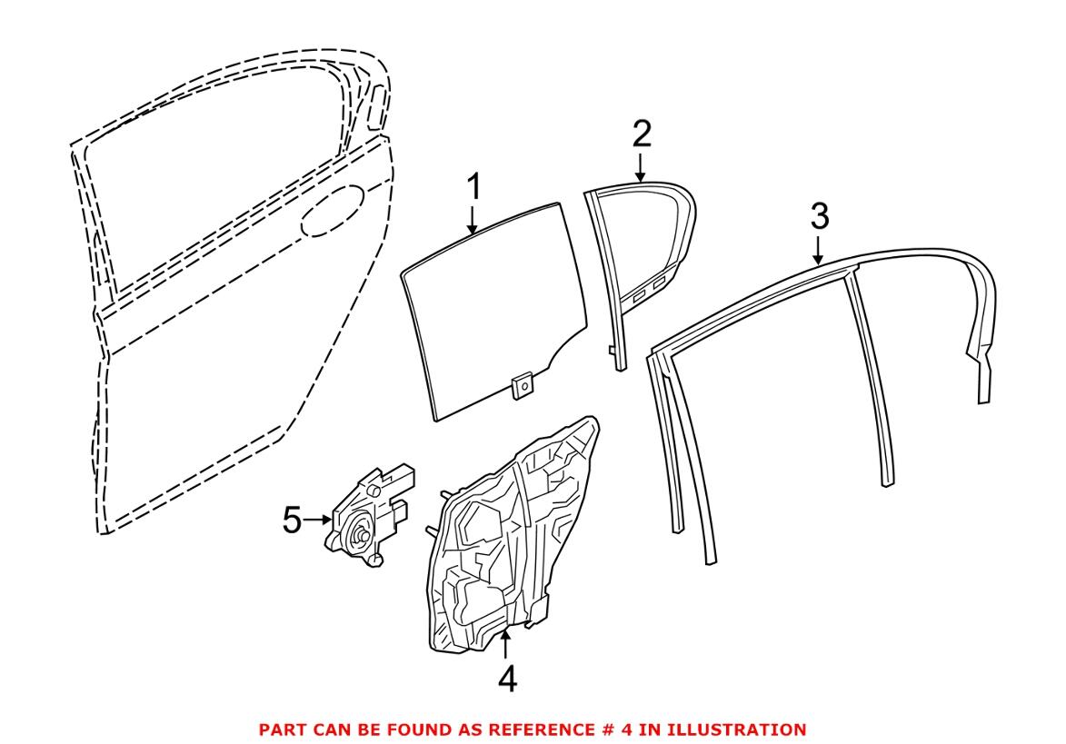 BMW Window Regulator – Rear Passenger Side 51357422878