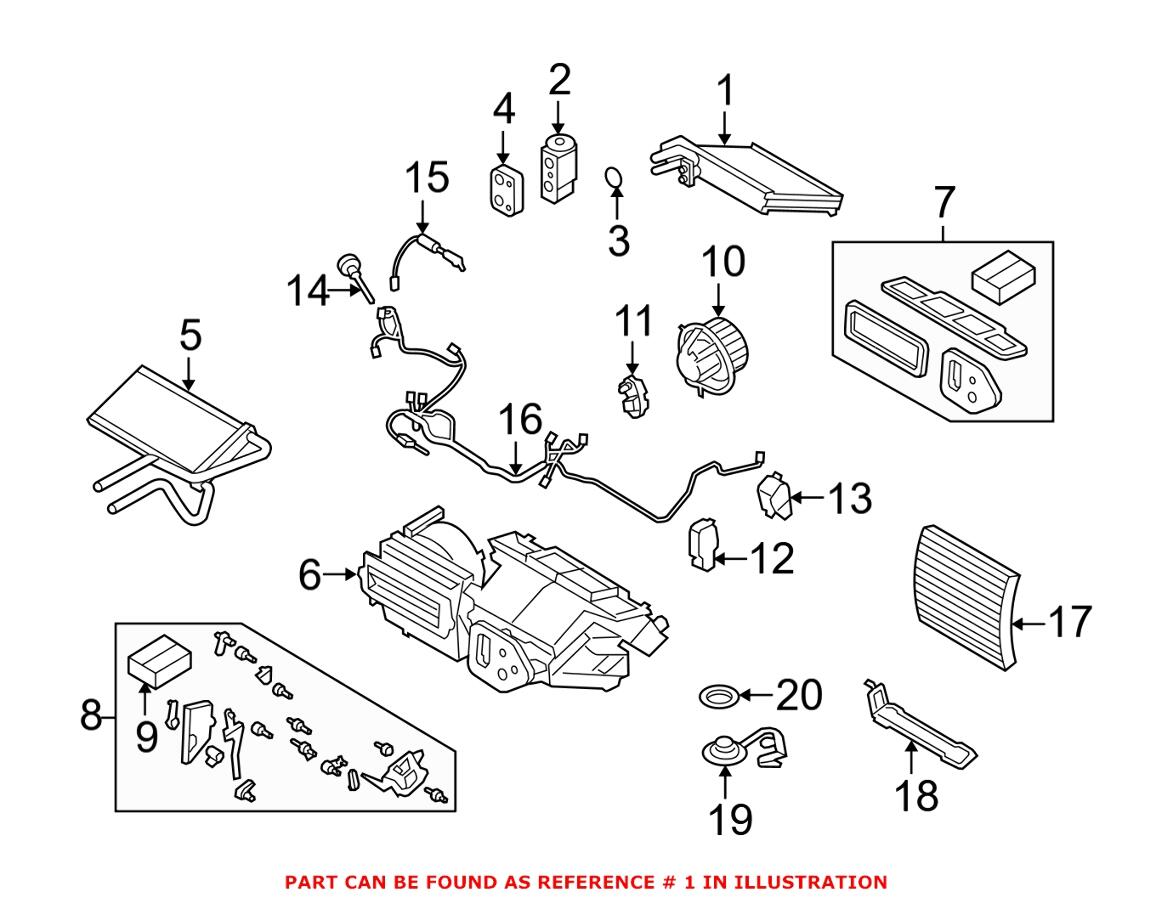 BMW A/C Evaporator Core 64119188991