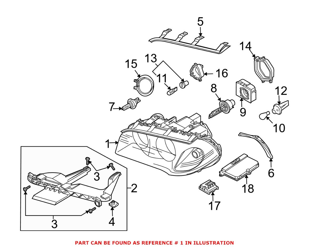 BMW Headlight Assembly – Driver Side (Xenon) (Adaptive) 63123456045