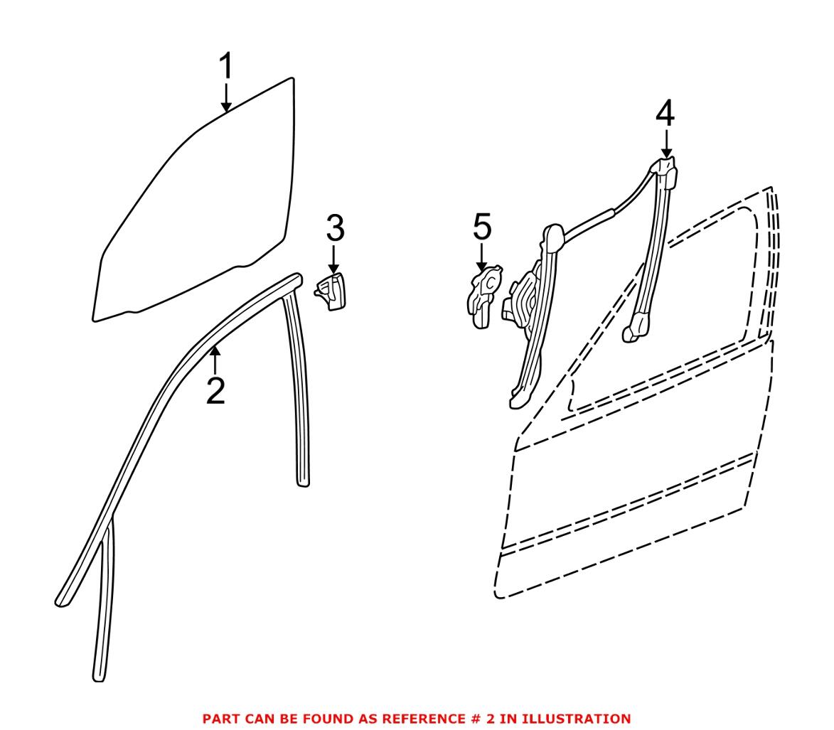 Window Guide Seal – Front Passenger Side