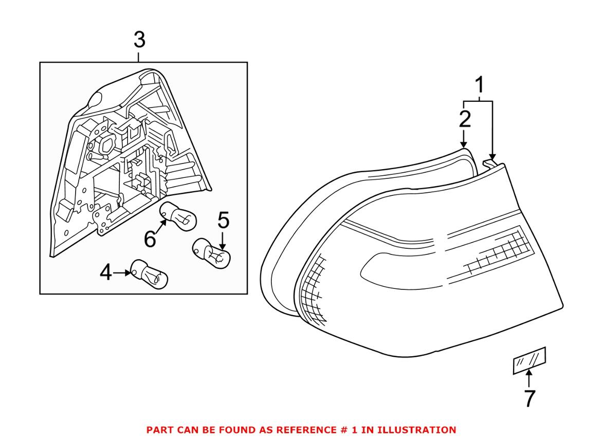 Tail Light Assembly – Passenger Side (Clear)