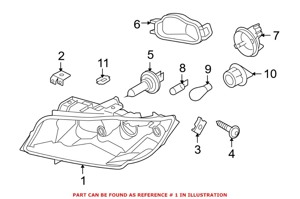 BMW Headlight Assembly – Driver Side (Halogen) 63116942725