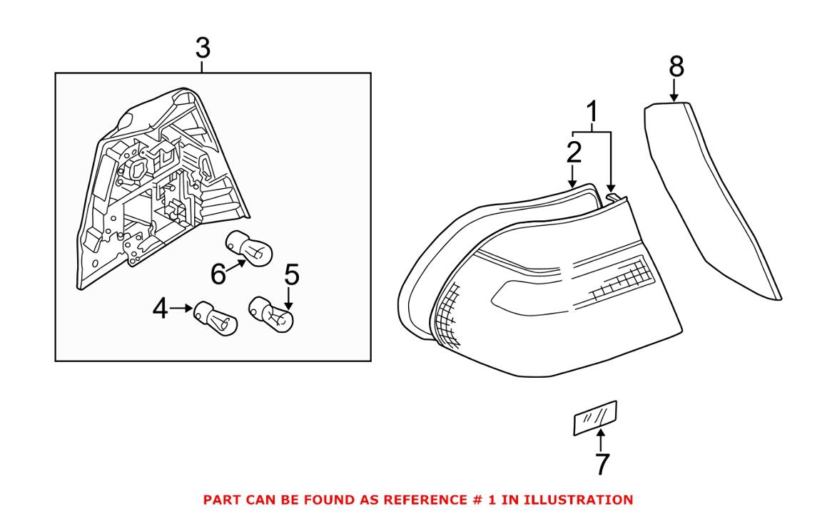 Tail Light Assembly – Driver Side Outer (Amber)