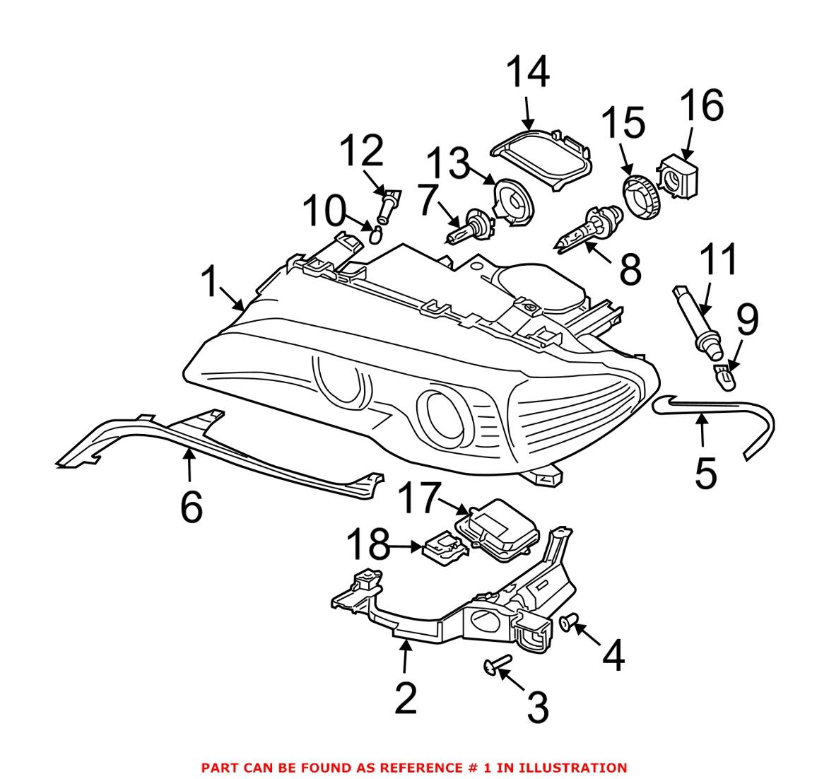 BMW Headlight Assembly – Driver Side (Halogen) (w/ Amber Turnsignal) 63126920605