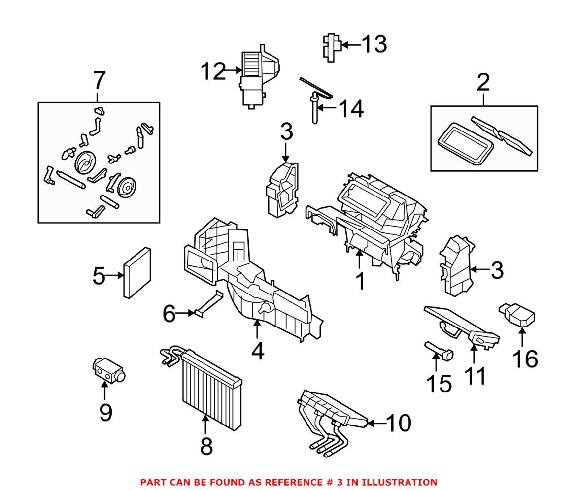 BMW A/C Evaporator Core Case 64119128853