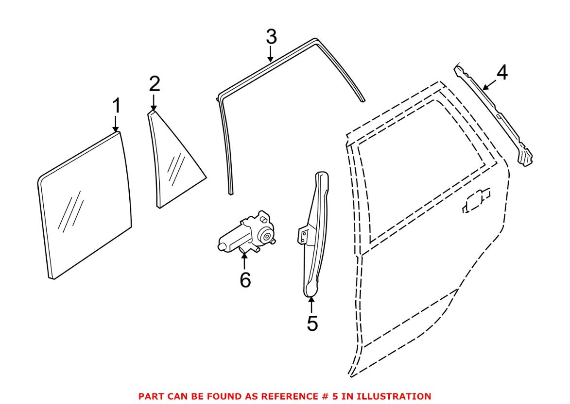 BMW Window Regulator – Rear Passenger Side 51357291952