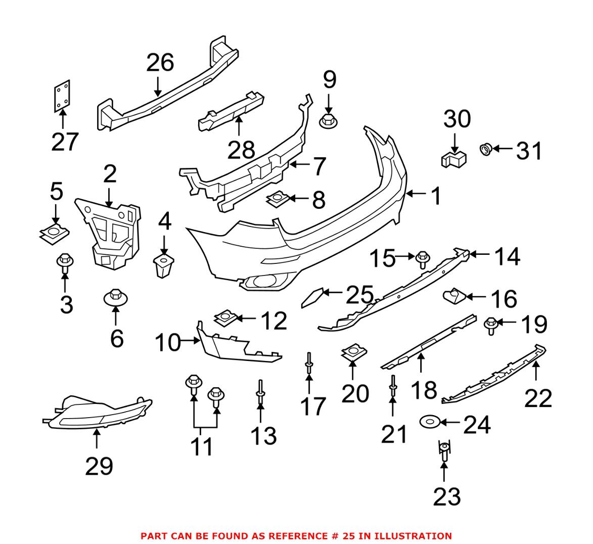 Tow Hook Cover – Rear (Un-painted)