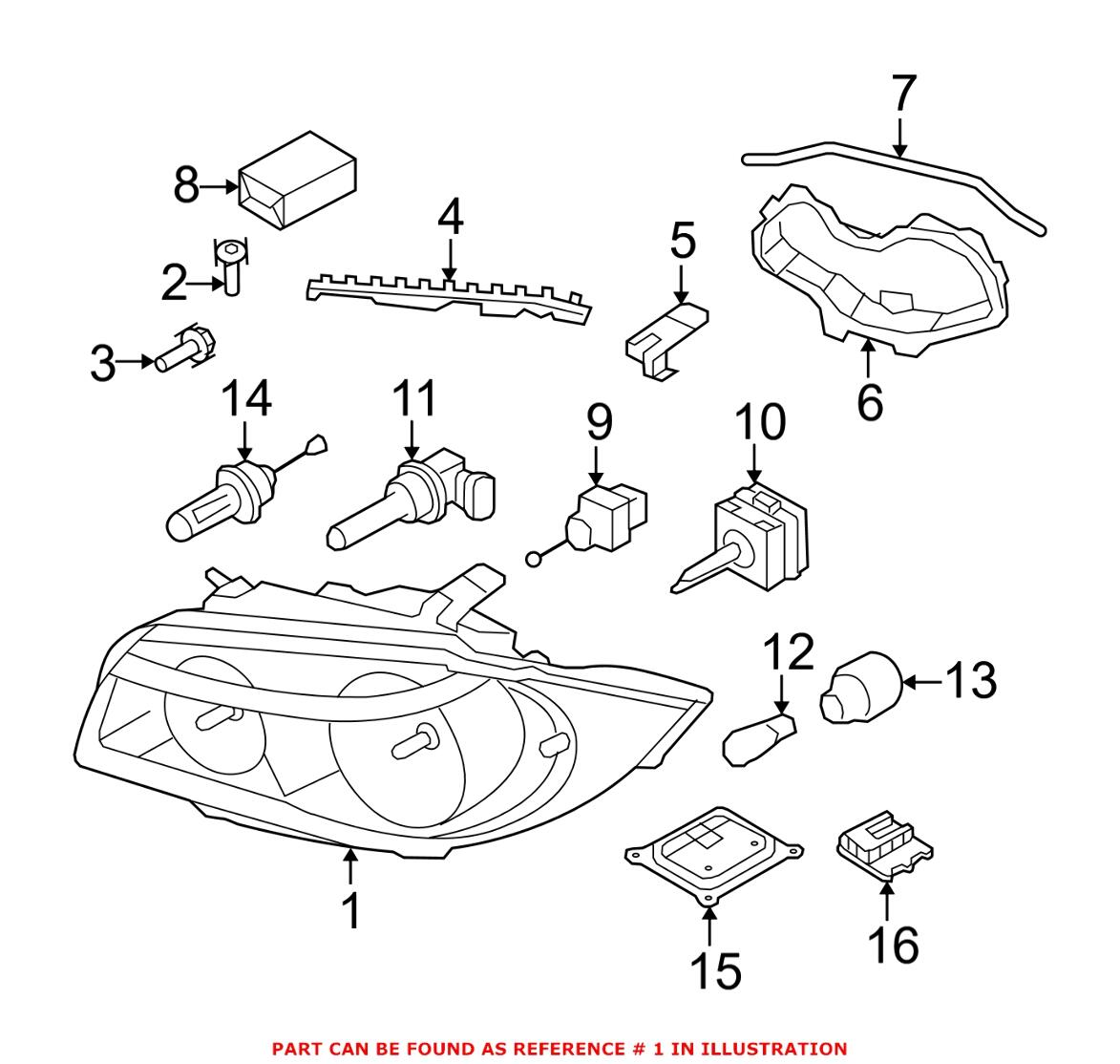 BMW Headlight Assembly – Driver Side (Xenon) 63127164925