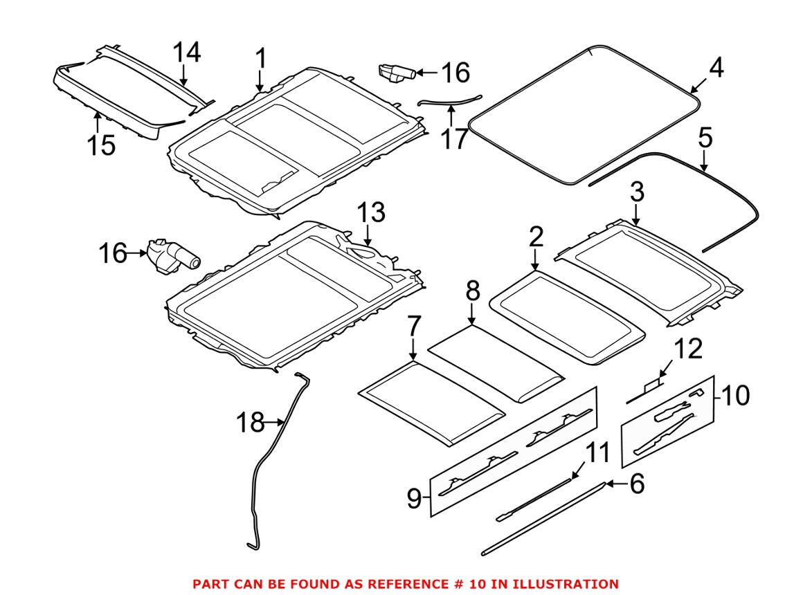 Sunroof Slide – Rear (Cylinder 1,2,3,4)