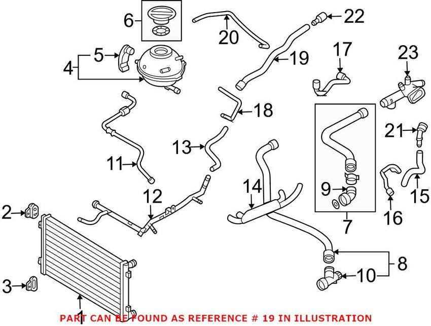 VW HVAC Heater Hose 1C0122157AF – Genuine VW/Audi