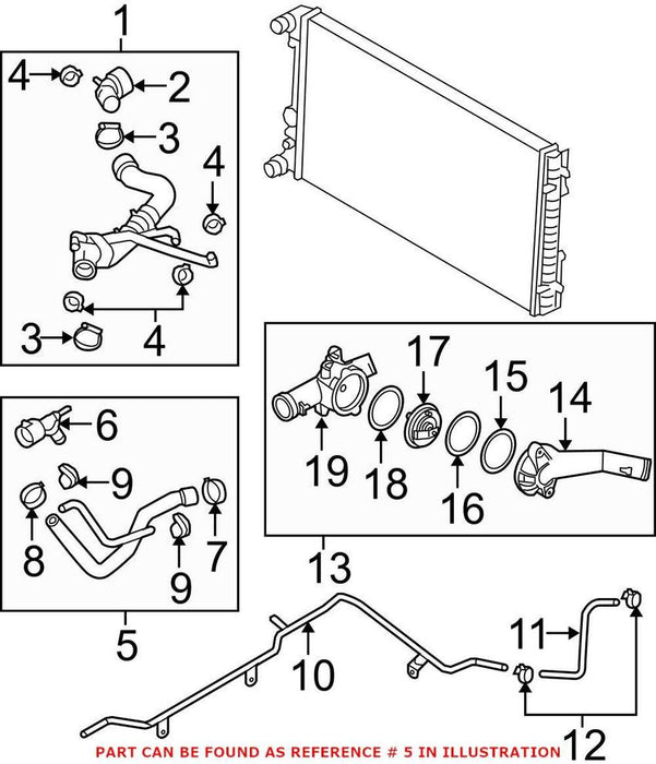 VW HVAC Heater Hose 1C0122157AN – Genuine VW/Audi