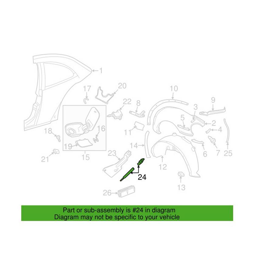 VW Fuel Door Release Cable 1C0810899H