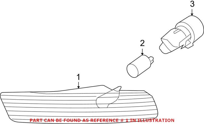 VW Side Marker Light – Rear Passenger Side 1C0945072K
