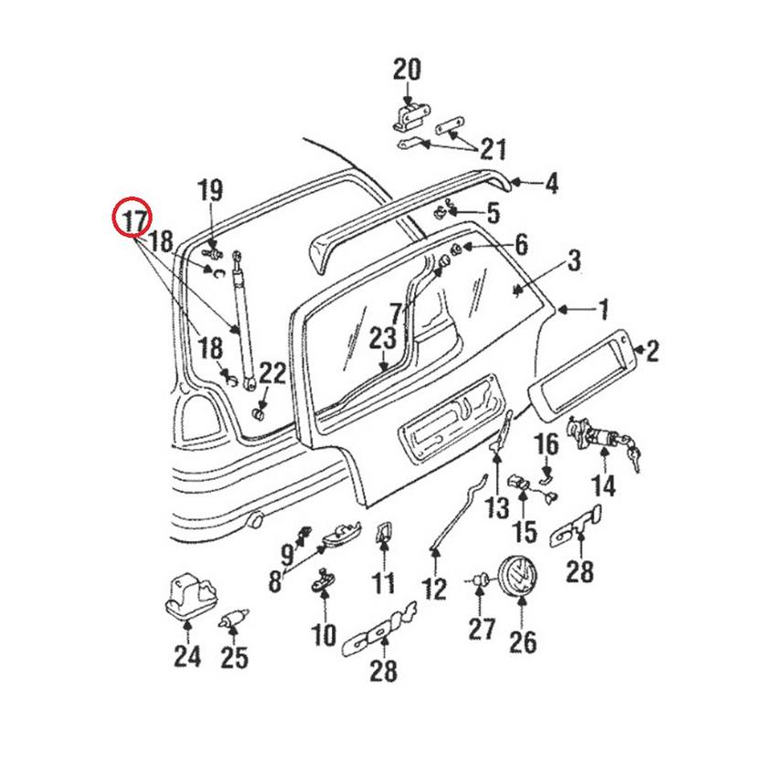 VW Hatch Lift Support 1H6827550A