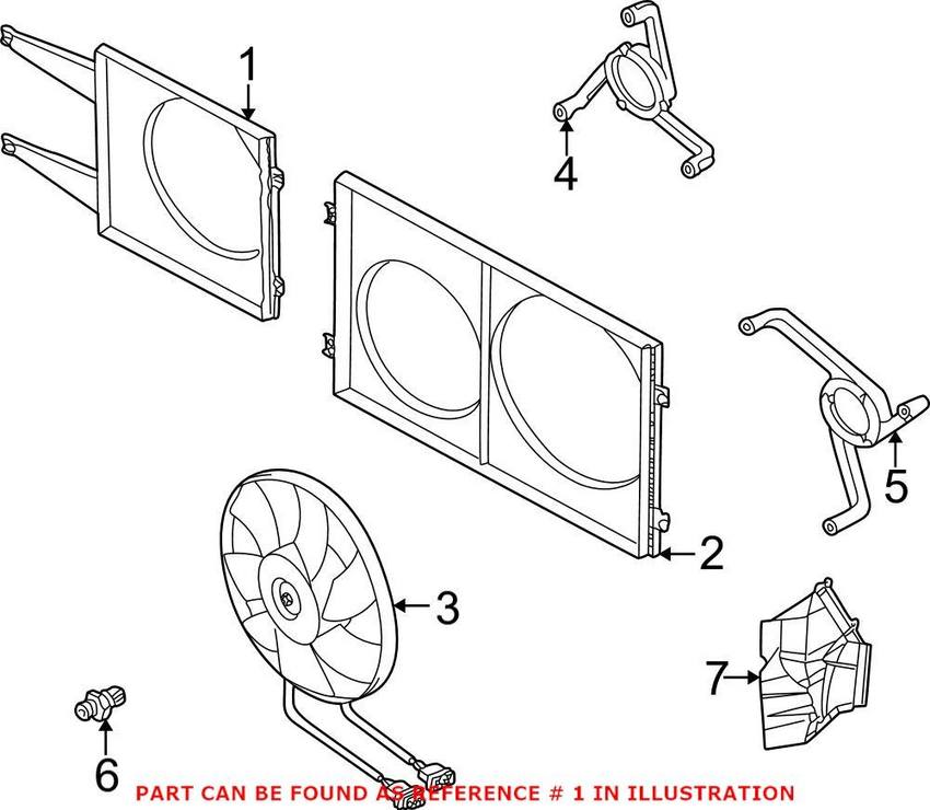 Audi Auxiliary Cooling Fan Assembly 1J0121207LB41