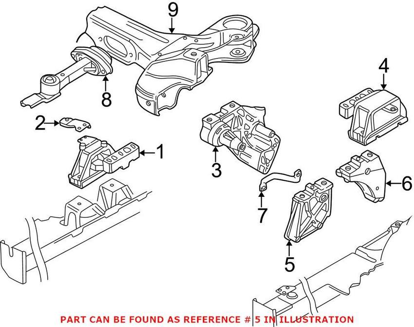 Audi VW Transmission Mount Bracket 1J0199117AK