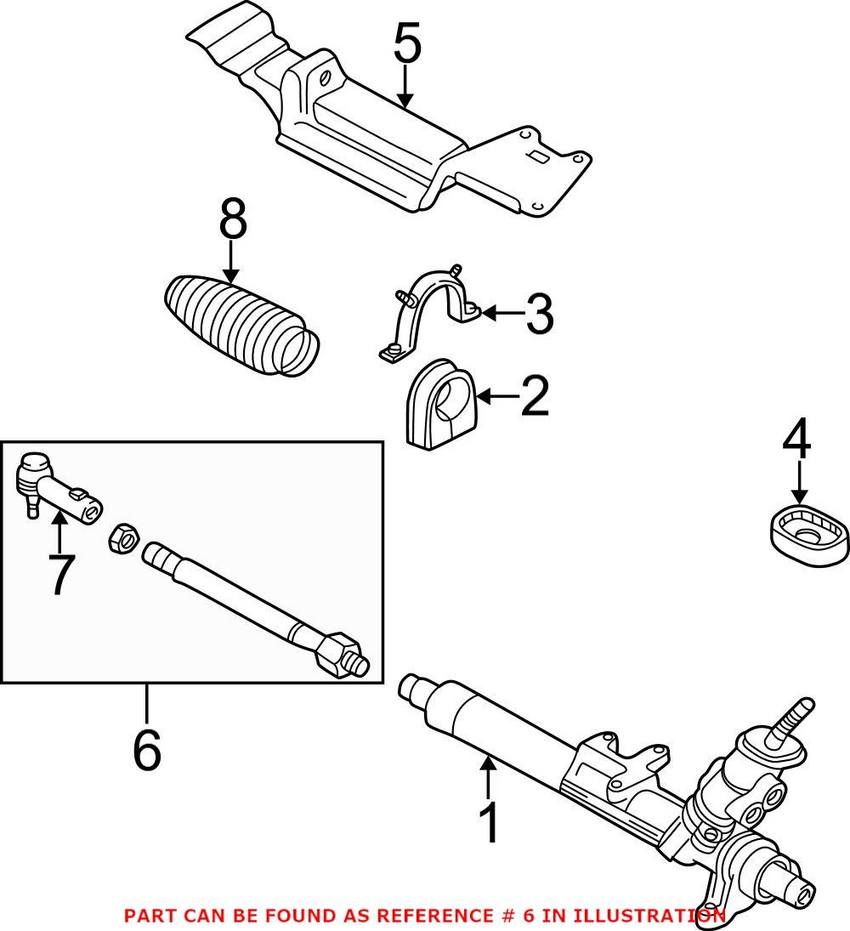 VW Tie Rod Assembly – Front Passenger Side 1J0422804A